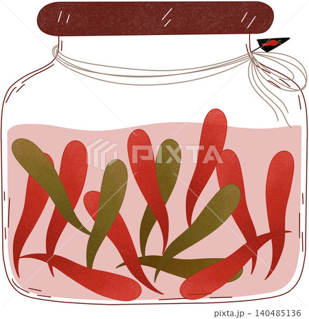 pickled chili in a jar pickled chili in a jar 140485136