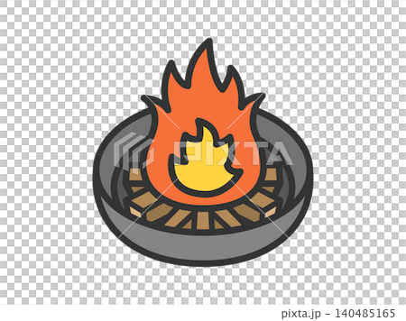 An illustration of an icon for the welcoming fire of the Obon festival (line drawing in color). An illustration of an icon for the welcoming fire of the Obon festival (line drawing in color). 140485165