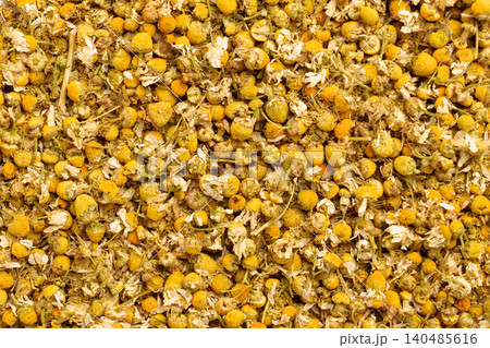 Yellow dandelion heads. Petals and stems are scattered loosely. Herbal background Yellow dandelion heads. Petals and stems are scattered loosely. Herbal background 140485616