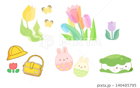春に使えそうなイラスト素材 春に使えそうなイラスト素材 140485795