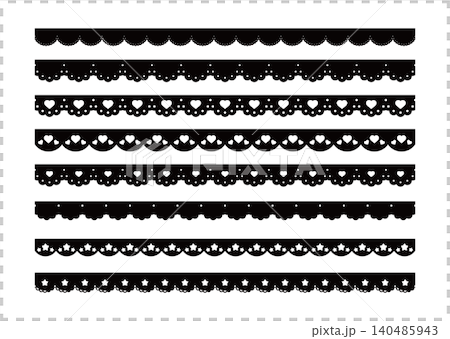 Cute heart and star lace line material - Heart and star lace vector illustration Cute heart and star lace line material - Heart and star lace vector illustration 140485943
