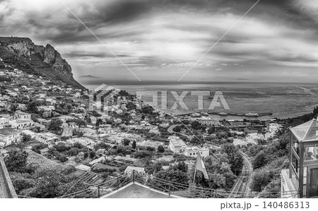 Panoramic view over Marina Grande, main port of Capri, Italy Panoramic view over Marina Grande, main port of Capri, Italy 140486313
