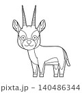 Easy coloring cartoon vector illustration of a Thomsons Gazelle isolated on white background 140486344