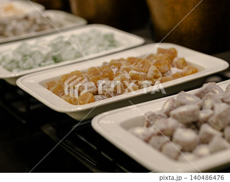 delicious Turkish delights at the hotel buffet 140486476