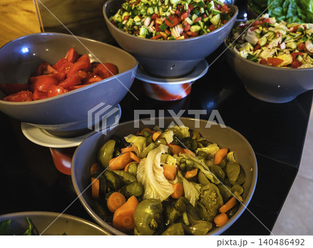 fresh vegetables at the hotel buffet fresh vegetables at the hotel buffet 140486492