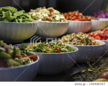 fresh and delicious salads at the hotel buffet fresh and delicious salads at the hotel buffet 140486567