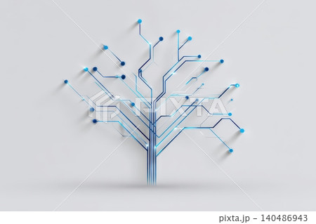 Vector circuit tree design with a minimal and modern aesthetic 140486943