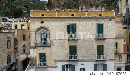 Atrani, Italy along the Amalfi Coast at dusk. Atrani, Italy along the Amalfi Coast at dusk. 140487051