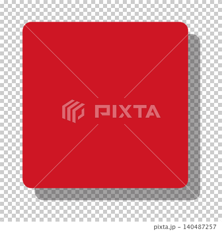 A red, rounded-corner square with a shadow in the bottom right corner, which can be used as a background or icon base. 140487257