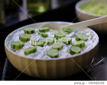 fresh and delicious yoghurt appetizers at the hotel buffet fresh and delicious yoghurt appetizers at the hotel buffet 140488109