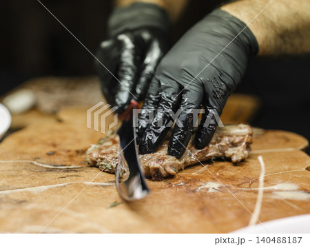 delicious fresh beef steak cooked on the grill delicious fresh beef steak cooked on the grill 140488187