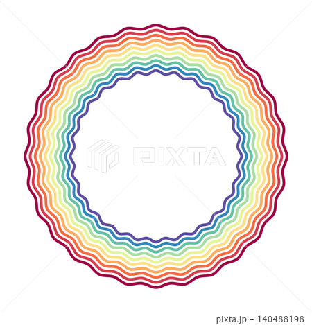 vibrant wavy lines circle frame vector illustration 140488198