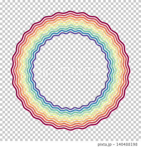 vibrant wavy lines circle frame vector illustration 140488198