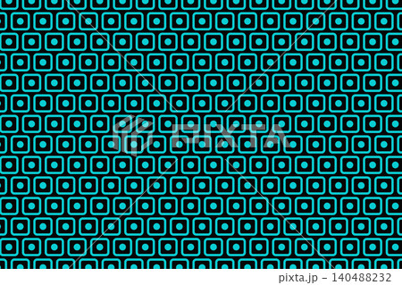 rounded squares and dots seamless pattern on black background 140488232