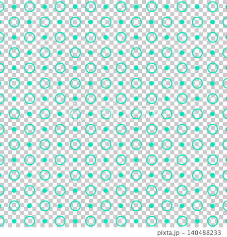 polka ring and dot vector pattern, teal circles and dots on indigo background 140488233