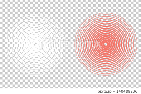 abstract concentric circles shape with coral and white contrast 140488236