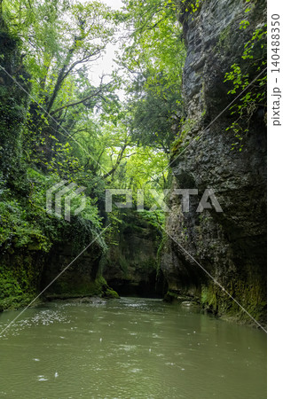 Martvil Canyon is a popular natural attraction in the Samegrelo region of Georgia. Martvil Canyon is a popular natural attraction in the Samegrelo region of Georgia. 140488350