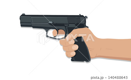 Vsai hand holding pistol showing firearm violence or security Vsai hand holding pistol showing firearm violence or security 140488643