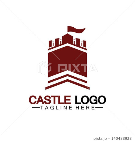 Castle Logo symbol vector illustration design template 140488928