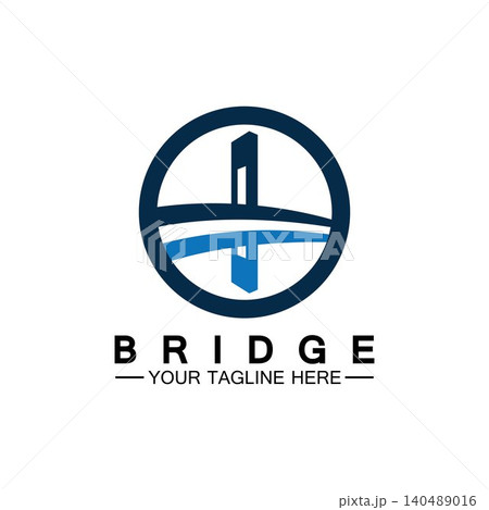 Bridge logo vector icon illustration design template 140489016