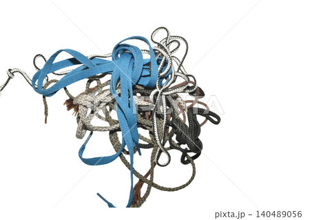 Shoelaces of different shapes, lengths and colors for shoes. Shoelaces of different shapes, lengths and colors for shoes. 140489056