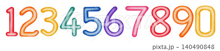Hand drawn watercolor colorful numbers set isolated on white background. Bright textured digits from 0 to 9 for birthday, anniversary celebration, party invitations, kids design and card making. Hand drawn watercolor colorful numbers set isolated on white background. Bright textured digits from 0 to 9 for birthday, anniversary celebration, party invitations, kids design and card making. 140490848