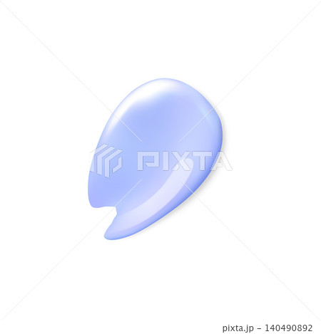 A textured smear of soft purple cosmetic cream or gel on a white background. 140490892