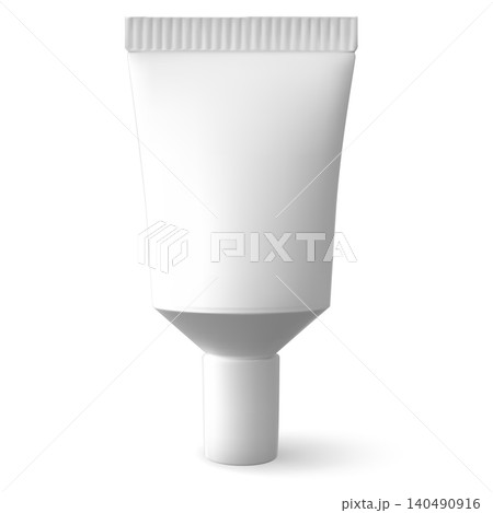 3D realistic white metal tube, vector cosmetics products package mock up for branding, cream tube flexible container 3D realistic white metal tube, vector cosmetics products package mock up for branding, cream tube flexible container 140490916
