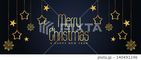 ornamental christmas elements festival banner design 140491246