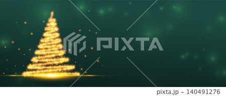 christmas tree golden sparkle design banner christmas tree golden sparkle design banner 140491276