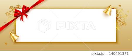merry christmas 3d banner with text space in golden color merry christmas 3d banner with text space in golden color 140491371