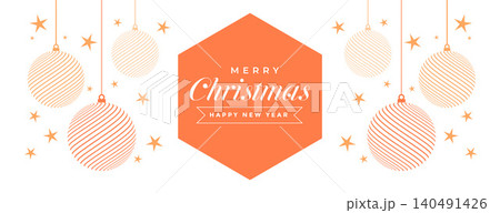 flat style merry christmas balls banner design 140491426