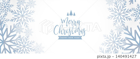 merry christmas festival banner with snowflakes design merry christmas festival banner with snowflakes design 140491427