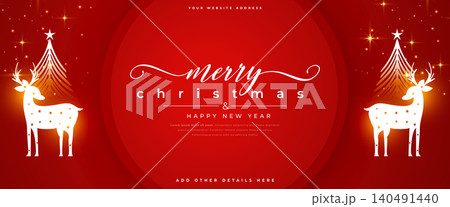 merry christmas party celebration banner with reindeer and shiny effect merry christmas party celebration banner with reindeer and shiny effect 140491440