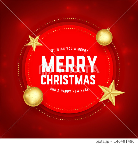 merry christmas and new year red card design merry christmas and new year red card design 140491486