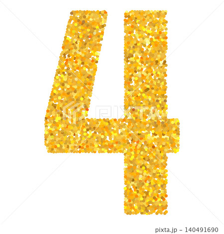 Number four gold glitter font, vector digit numeric symbol 4 yellow font sign shiny shimmer texture arithmetic education Number four gold glitter font, vector digit numeric symbol 4 yellow font sign shiny shimmer texture arithmetic education 140491690