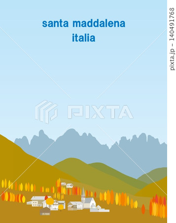 サンタ・マッダレーナ santa maddalena ドロミーティ dolomiti イタリア 秋 サンタ・マッダレーナ santa maddalena ドロミーティ dolomiti イタリア 秋 140491768