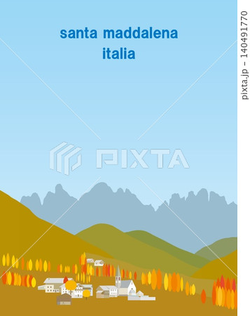 サンタ・マッダレーナ santa maddalena ドロミーティ dolomiti イタリア 秋 サンタ・マッダレーナ santa maddalena ドロミーティ dolomiti イタリア 秋 140491770