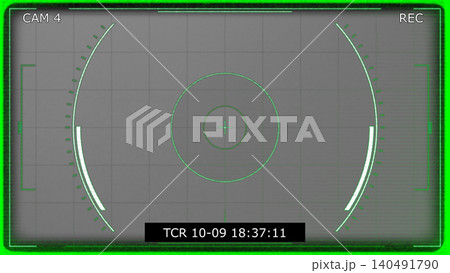 Green surveillance camera overlay with REC mark, target circles, timestamp bar, and glowing frame isolated for security, monitoring, and retro video projects. Green surveillance camera overlay with REC mark, target circles, timestamp bar, and glowing frame isolated for security, monitoring, and retro video projects. 140491790