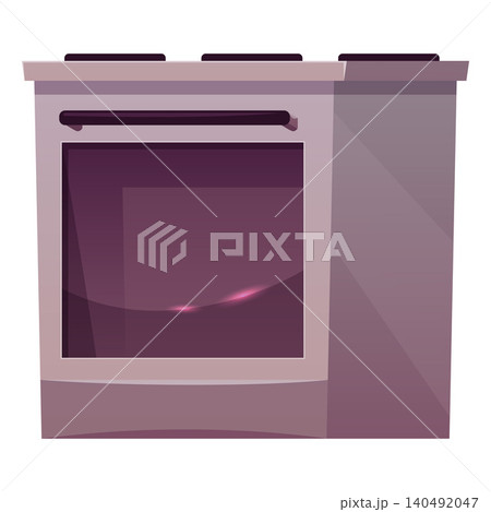 Kitchen gas or electric stove flat icon, vector cartoon household or restaurant equipment, stainless cooking appliance 140492047