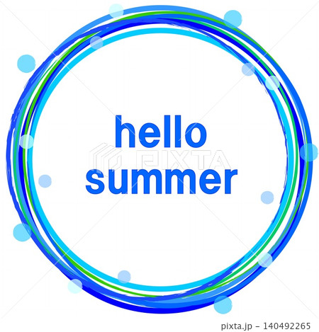 ハローサマー hello summer フレーム ドット ブルー ホワイト ハローサマー hello summer フレーム ドット ブルー ホワイト 140492265