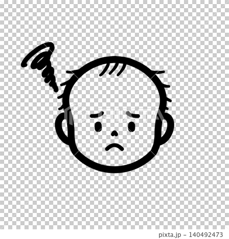 薄毛に悩む男性のシンプルアイコン 140492473