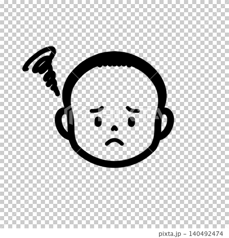 薄毛に悩む男性のシンプルアイコン 140492474