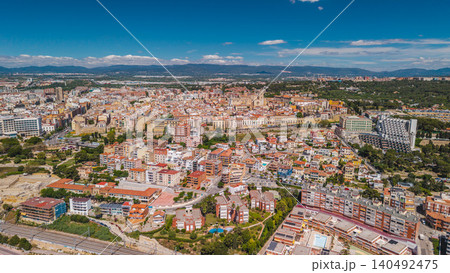 Aerial panoramic view of historic Tarragona city center with Mediterranean architecture and urban skyline in Spain Aerial panoramic view of historic Tarragona city center with Mediterranean architecture and urban skyline in Spain 140492475