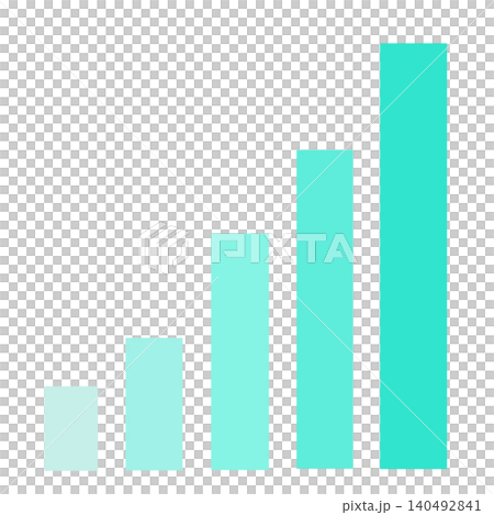Upward-sloping bar graph - turquoise Upward-sloping bar graph - turquoise 140492841