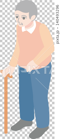 Isometric illustration of an elderly man walking with a cane. (Medical, social worker, caregiving, rehabilitation, senior citizen, stock image) Isometric illustration of an elderly man walking with a cane. (Medical, social worker, caregiving, rehabilitation, senior citizen, stock image) 140493296