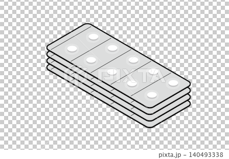 Four PTP sheets (with main lines) containing 10 tablets each. Four PTP sheets (with main lines) containing 10 tablets each. 140493338