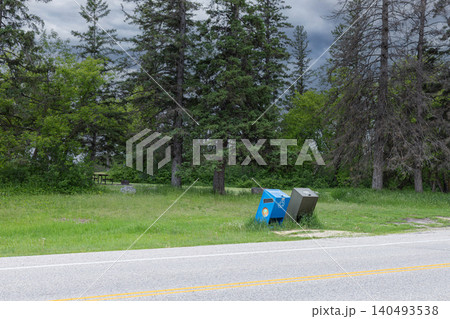Roadside Recycling Bins In Forest Park Roadside Recycling Bins In Forest Park 140493538