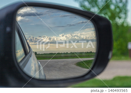 Scenic Country Road In Side Mirror 140493565
