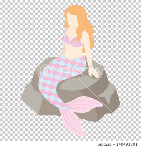 等距美人魚海女裝飾人物設計插畫素材 等距美人魚海女裝飾人物設計插畫素材 140493801